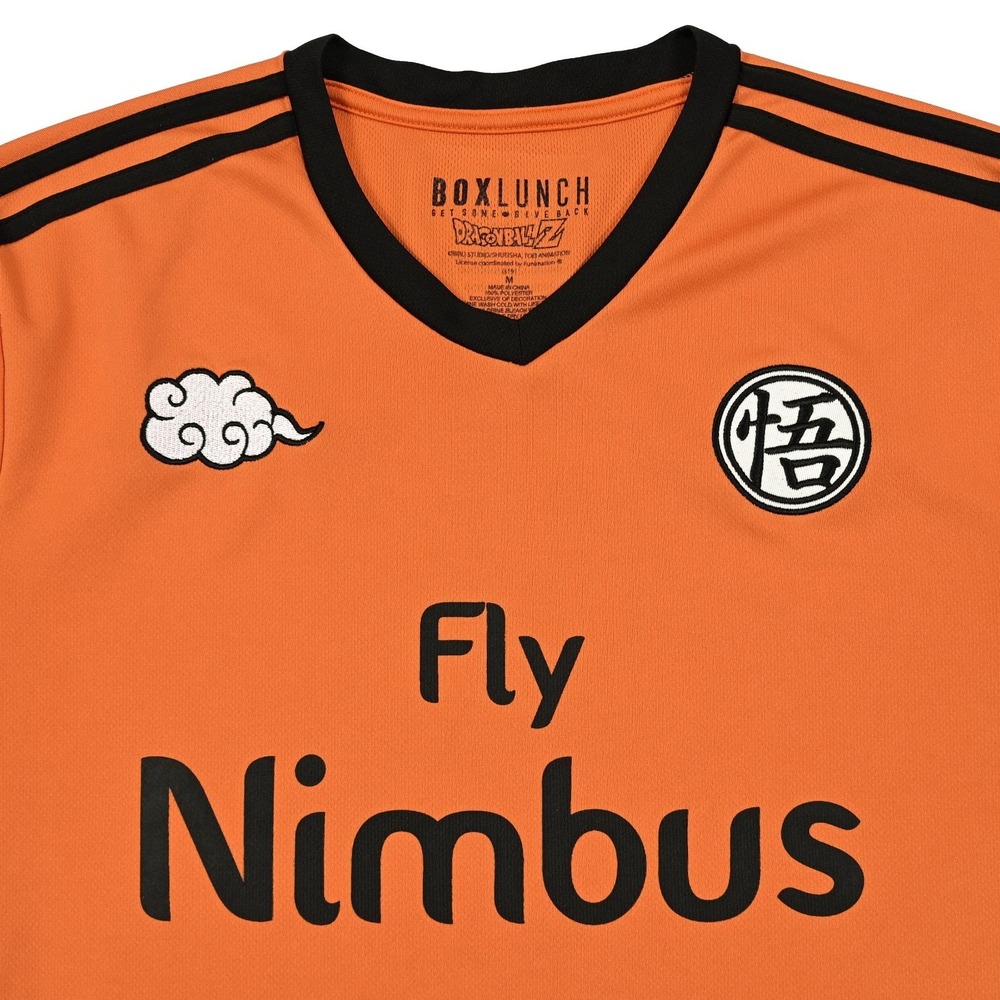 Box Lunch Dragon Ball Z Jersey Orange Size Medium Fly Nimbus Embroidered Patches